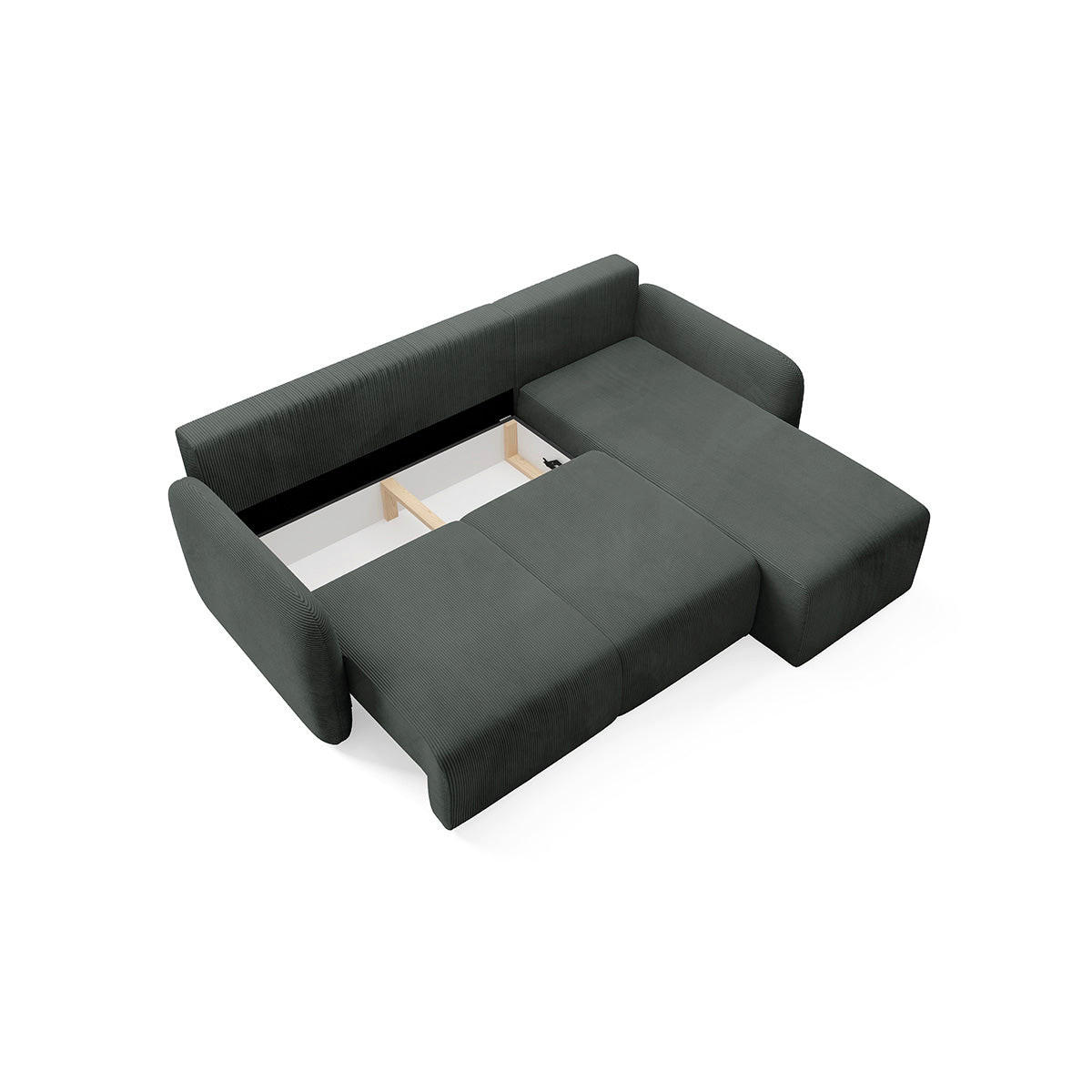 ECKSOFA Dora 3 Sitzplätze Dunkelgrau - Grau, Holz (245/185cm) - Petits-meubles