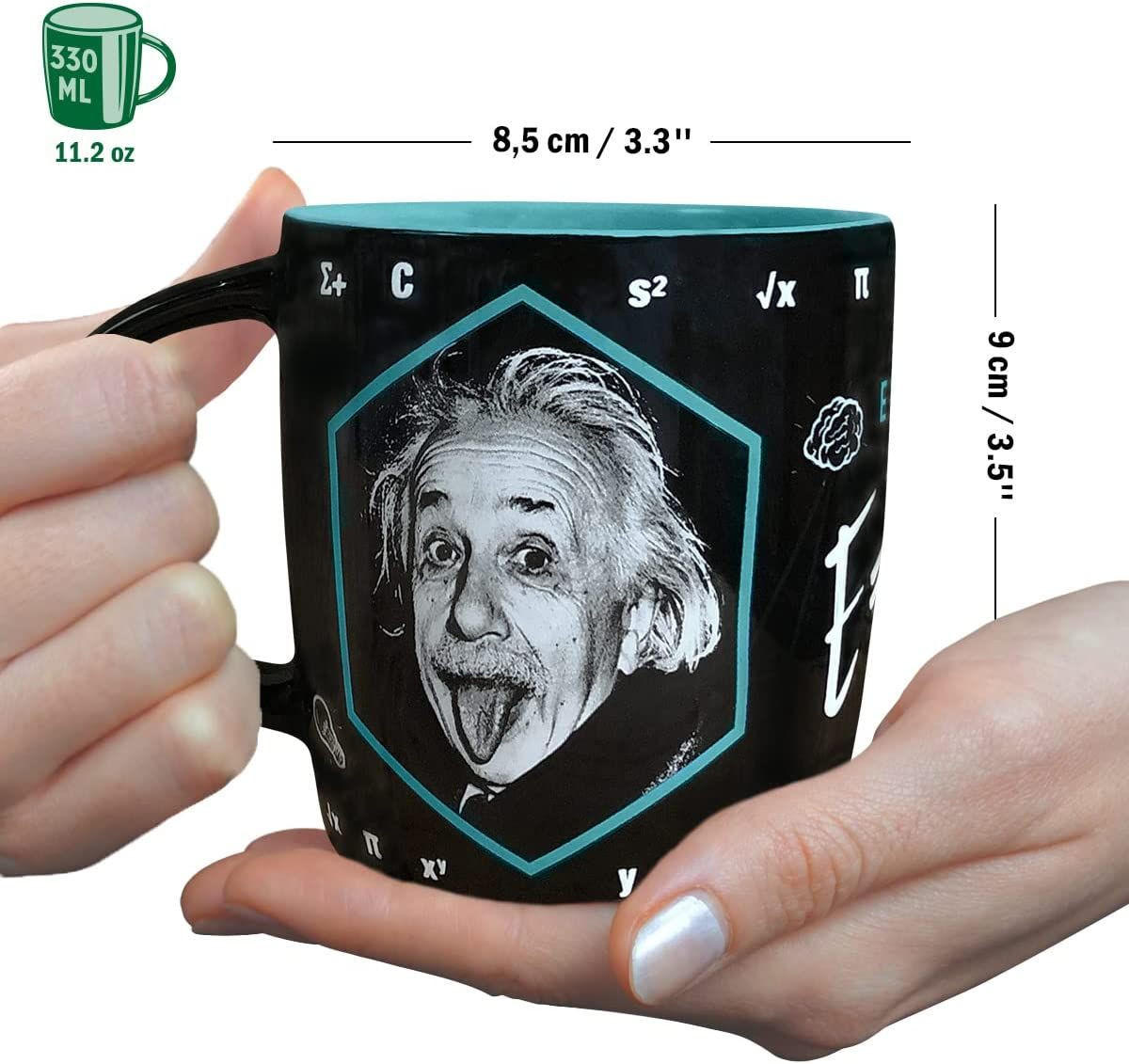 KAFFEETASSE 330 ml Celebreties Einstein Energy = Me + Coffee - Multicolor, Keramik (0.33L) - Nostalgic-Art