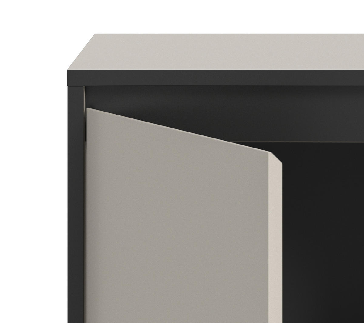 SIDEBOARD Sand / Kaschmir mit Schwarz, Kommode mit 3 Vollauszug-Schubkästen 163 x 83 cm - Sandfarben/Kaschmir, Holzwerkstoff/Metall (136/83/38cm) - Inn.Furn