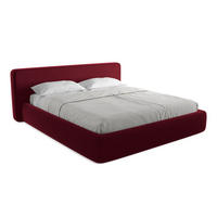 POLSTERBETT mit Bettkasten und Lattenrost 220x225 Rot - Bordeaux/Rot, Kunststoff/Textil (180/200cm) - Makamii