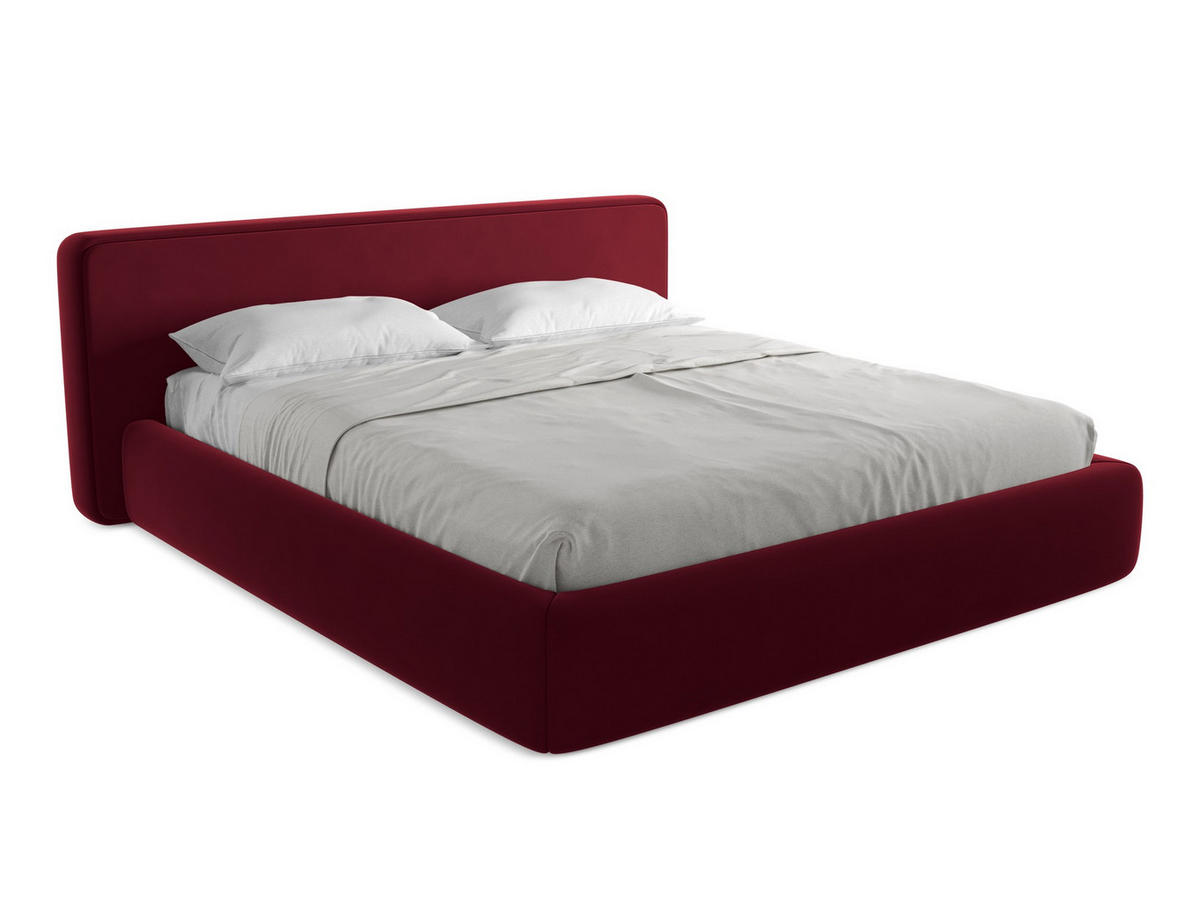 POLSTERBETT mit Bettkasten und Lattenrost 220x225 Rot - Bordeaux/Rot, Kunststoff/Textil (180/200cm) - Makamii