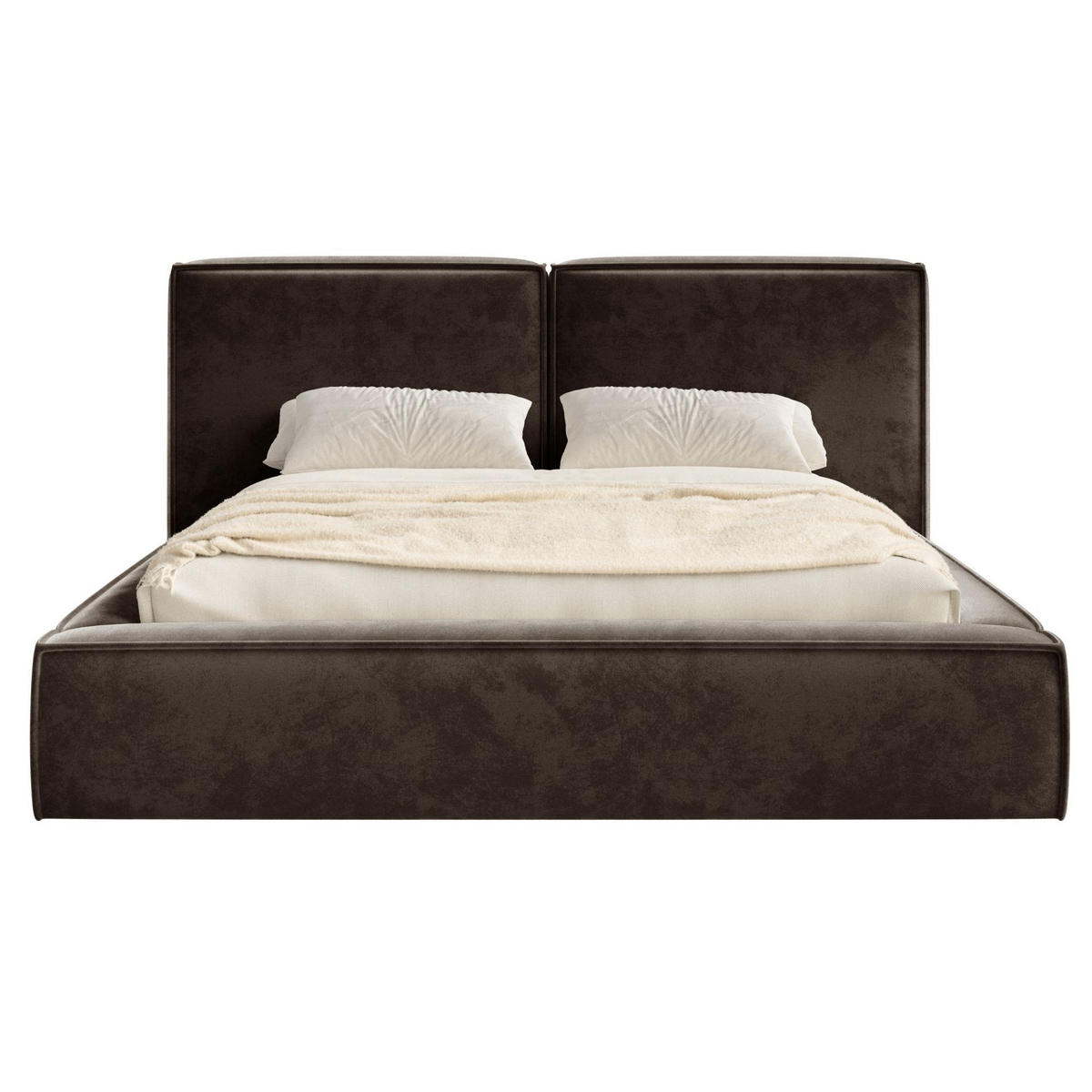 POLSTERBETT Tilves Braun 140x200 cm - Schwarz/Braun, Kunststoff/Textil (140/200cm) - Selsey