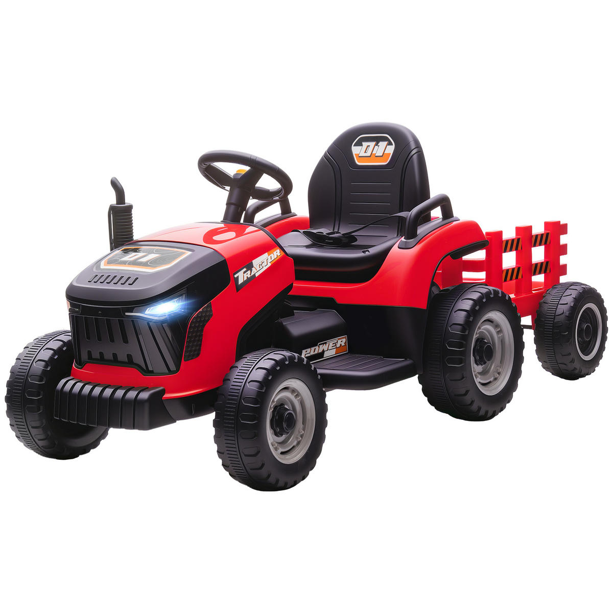 TRAKTOR DE-13080 abnehmbarer Anhänger Rot - Rot, Kunststoff (139/58/55cm) - ComfortXL