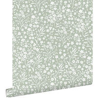 TAPETE Blumen 50 x 900 cm - Grün, Papier (50/0.1cm) - ESTAhome