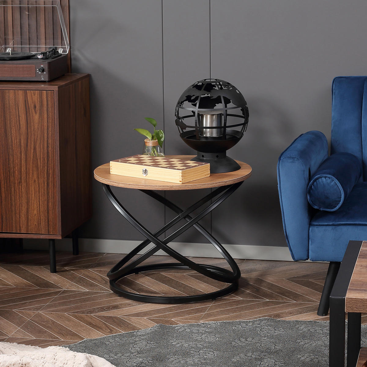 COUCHTISCH DE-15745 rund Holz - Braun, Holzwerkstoff (60/60/46cm) - ComfortXL