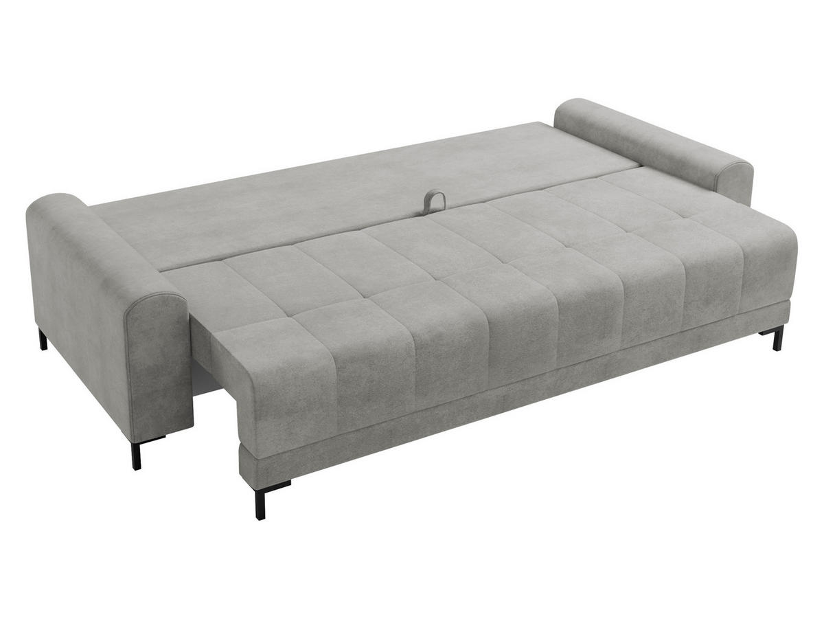 SCHLAFSOFA Aris - Hellgrau/Schwarz, Holz/Textil (238/92/95cm) - MIRJAN24