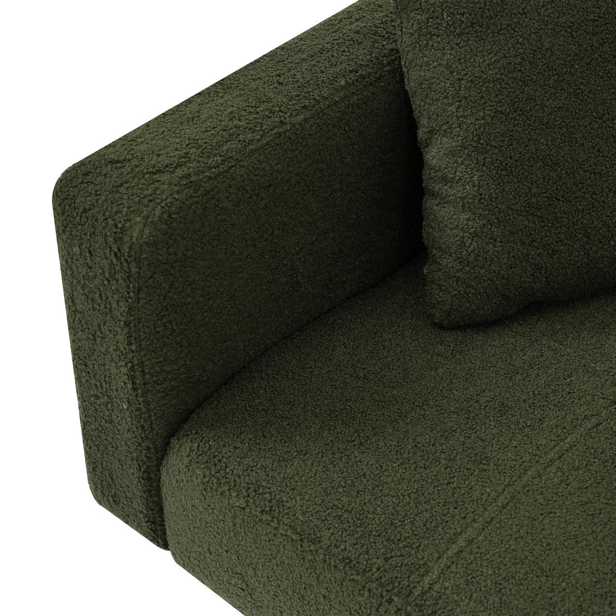 SCHLAFSOFA mit Bettfunktion, Kissen und goldfarbenen Beinen - Grün, Kunststoff (175/72/64cm)