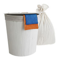 ECKWÄSCHEKORB - Weiß, Holz/Textil (36/60/36cm) - Relaxdays