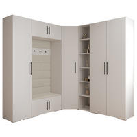 GARDEROBEN-SET 236,7/231,7/47 - Beige/Schwarz, Holz/Kunststoff (181.7/236.7/47cm) - Abiks Möbel