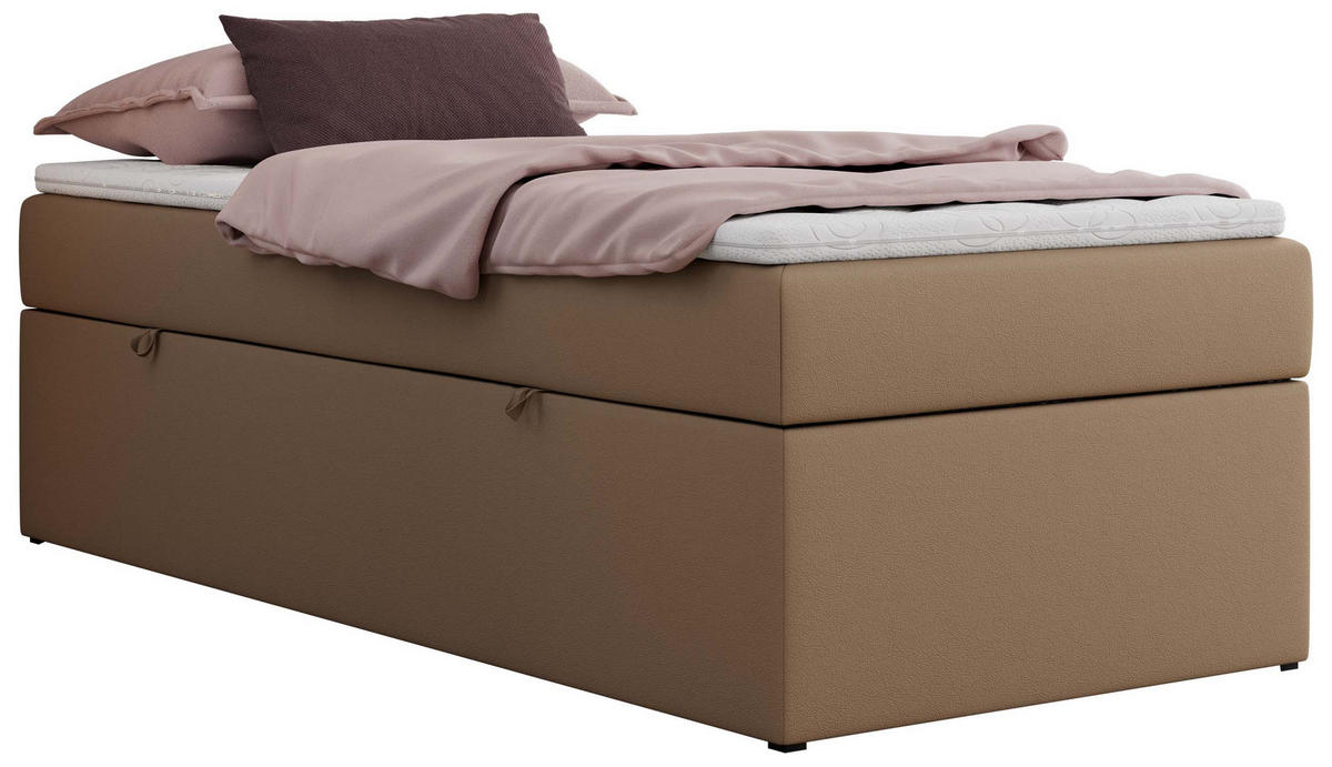 BOXBETT ZERO 90/200 - Braun Plüsch - H4 - Topper T25 - Braun, Textil (90/200cm) - MKS
