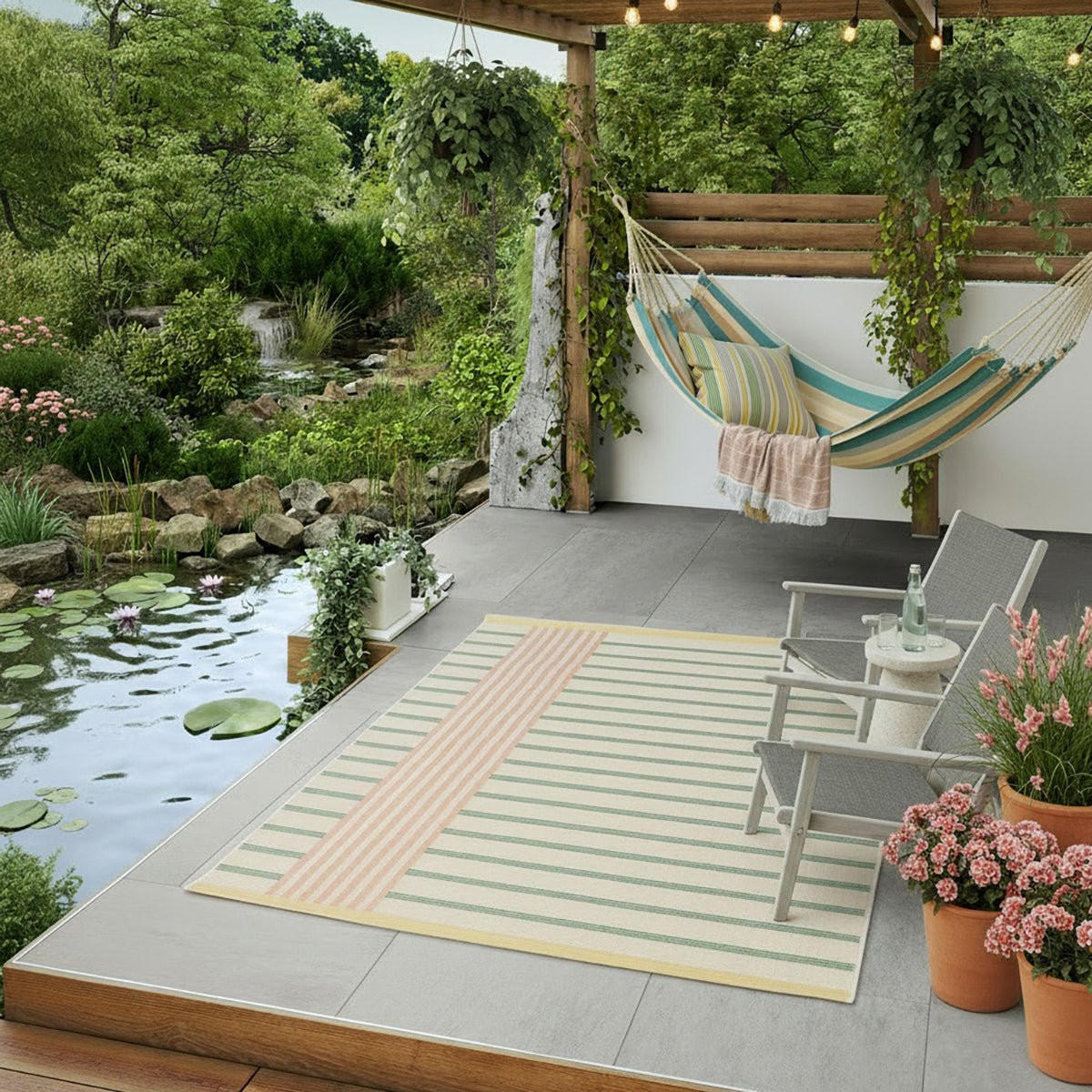BUNTER Teppich für Innen- und Außenbereich mehrfarbig - Multicolor, Textil (120/170cm) - AFK Living