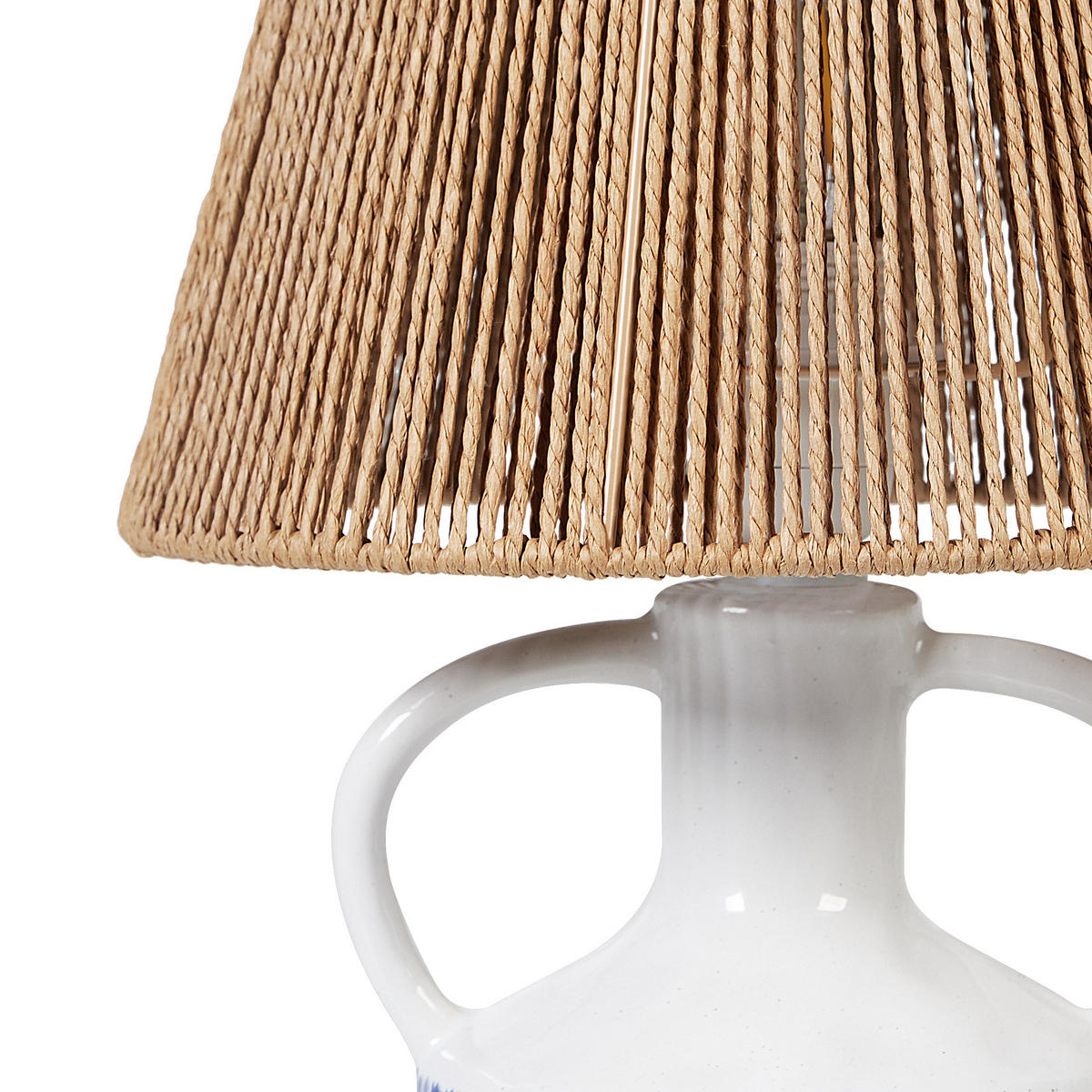 TISCHLEUCHTE Weiß/Blau/Beige Larissos - Blau/Beige, Keramik (24/24/51cm) - Beliani