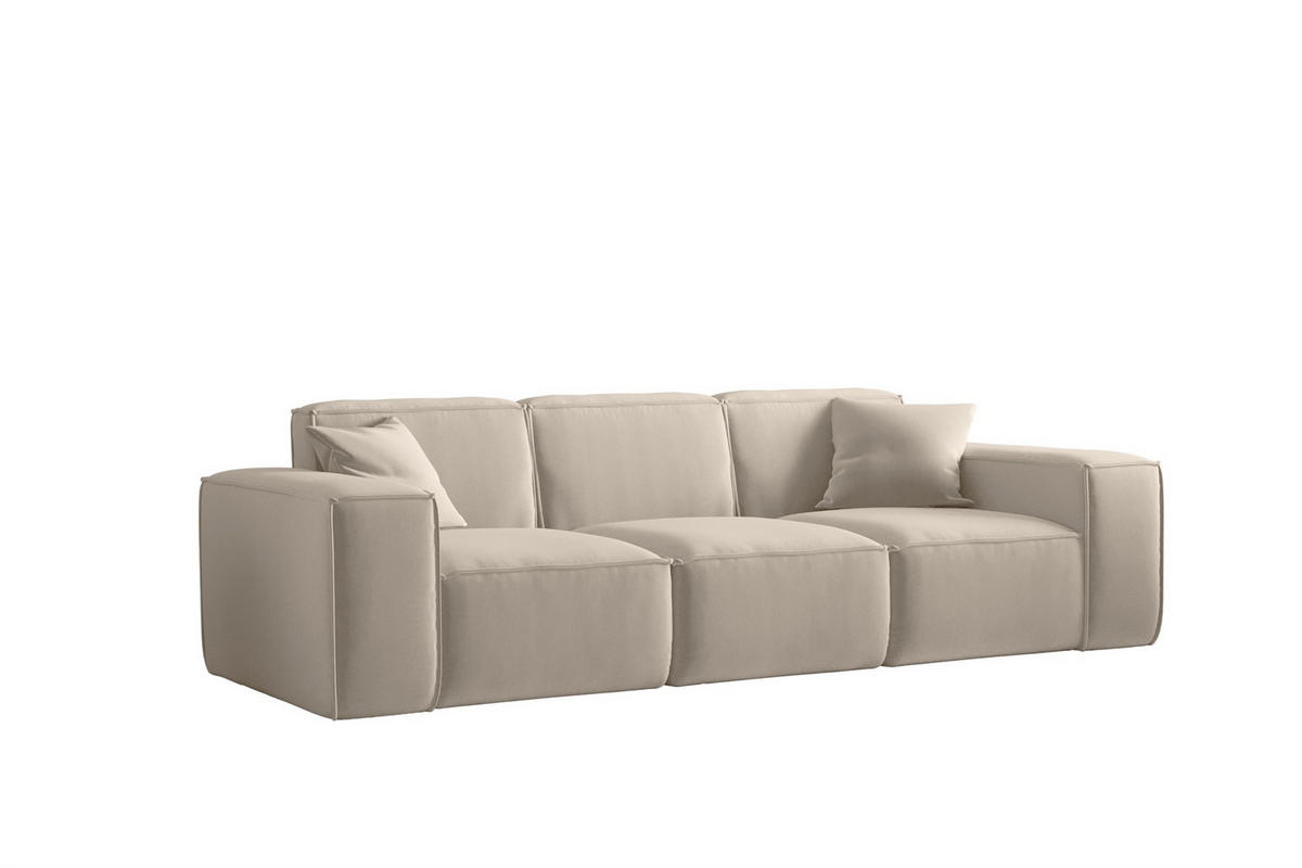 SOFA Celes Premium 3-sitzer Opera Velvet - Beige, Holzwerkstoff/Textil (225/73/88cm) - Fun Möbel