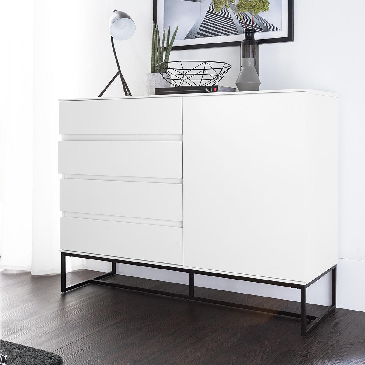 KOMMODE - Weiß, Holzwerkstoff (115/86/40cm) - home24