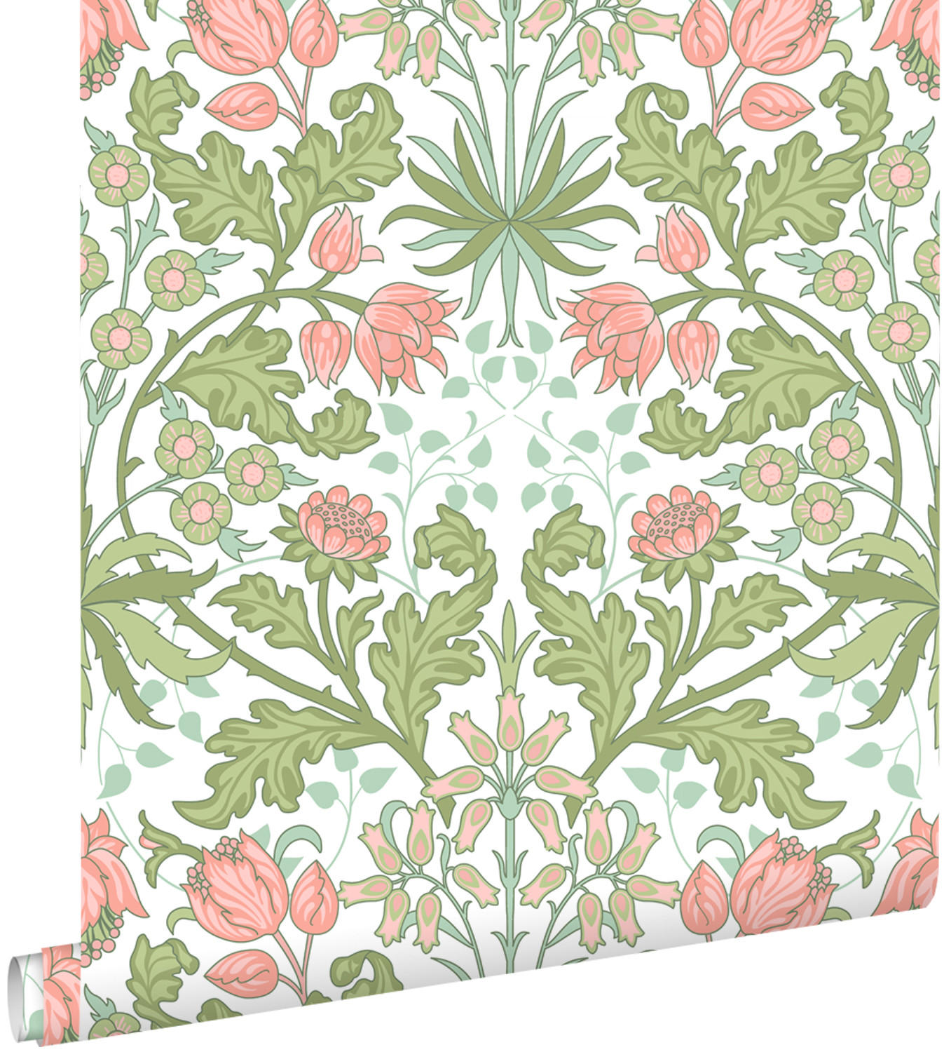 TAPETE Blumenmuster im Jugendstil 50 x 900 cm - Grün, Papier (50/900cm) - ESTAhome