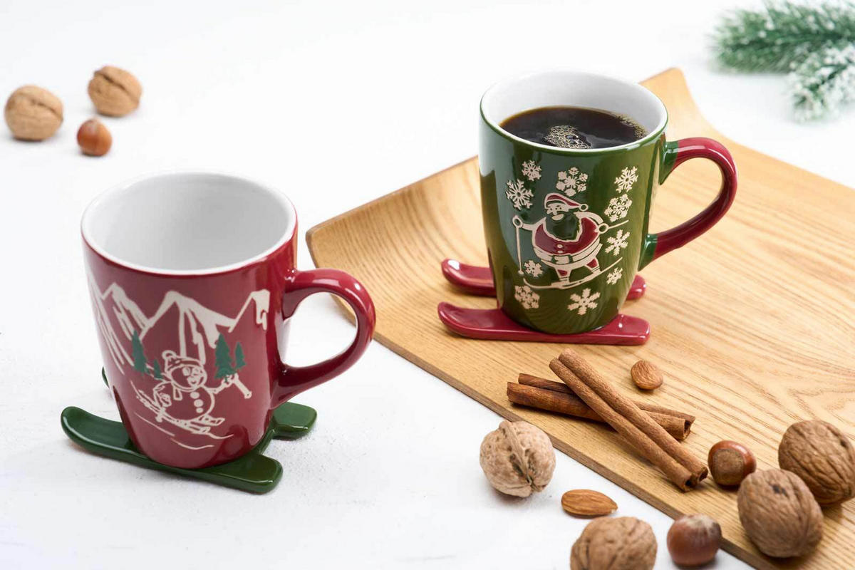 KAFFEEBECHER AUF SKI Aspen rot 340 ml 6er Set - Rot, Keramik (0.34L) - Ritzenhoff Breker