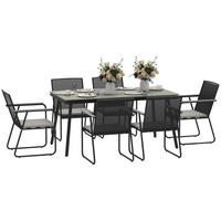SITZGRUPPE 7-teilig für 6 Personen aus Metall - Grau, Metall - Outsunny