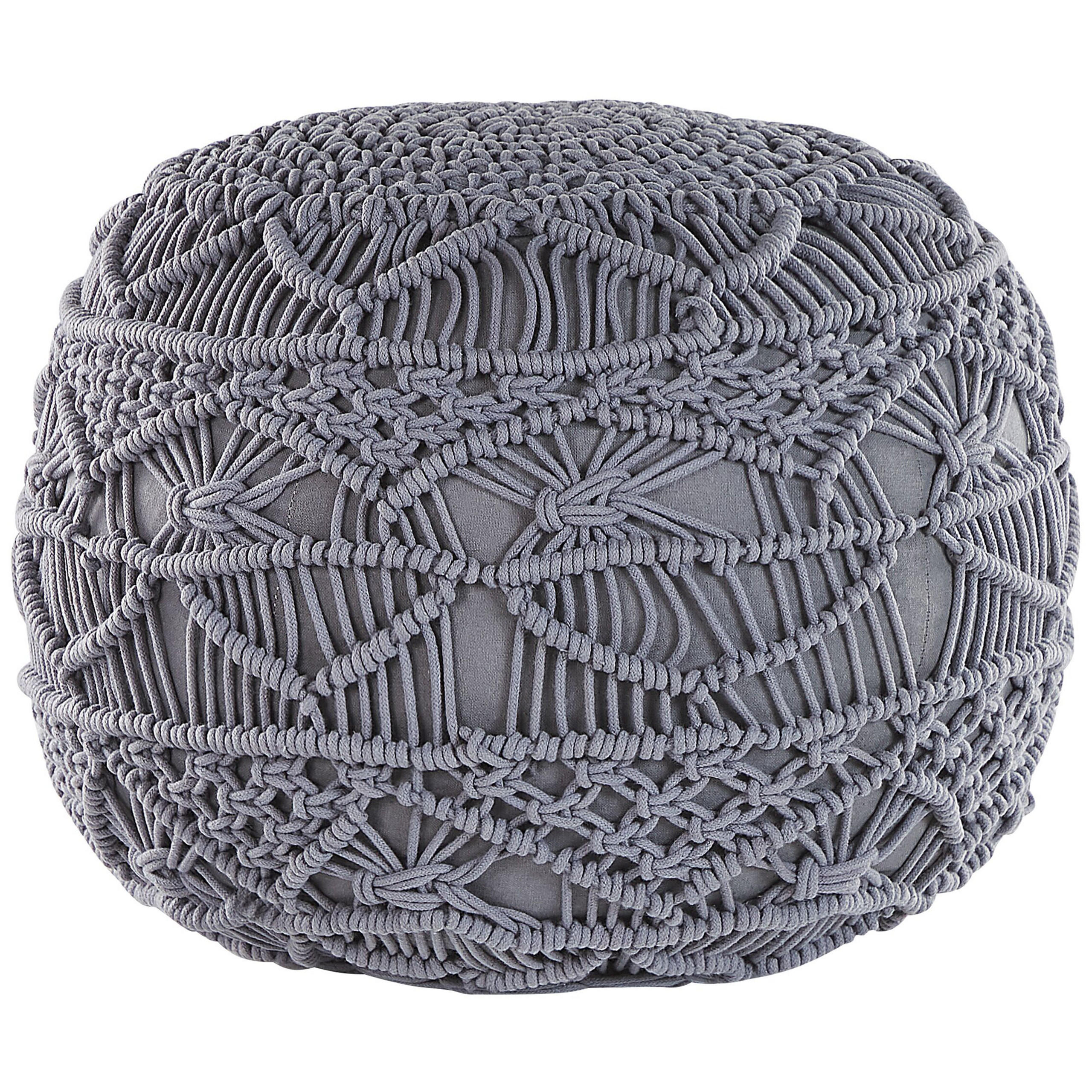 POUF Dunkel Grau 40/40/40 cm Kayseri - Grau, Naturmaterialen/Textil (40/40/40cm) - Beliani