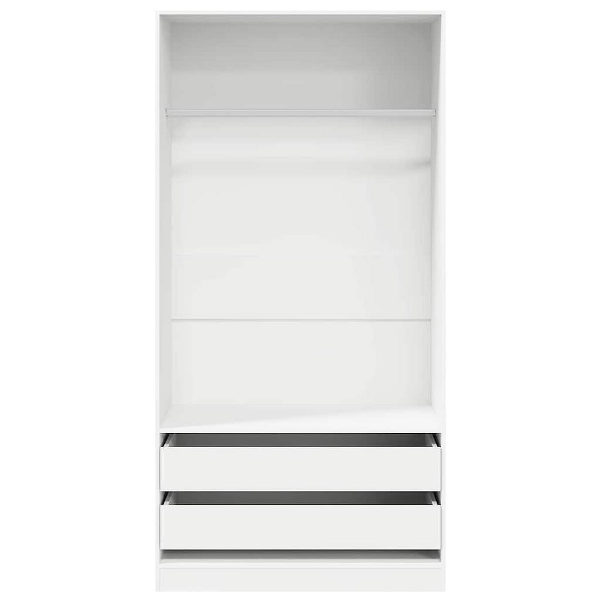 KLEIDERSCHRANK Weiss 100/50/200 Cm Holzwerkstoff - Weiß, Holzwerkstoff (50/200/100cm) - vidaXL