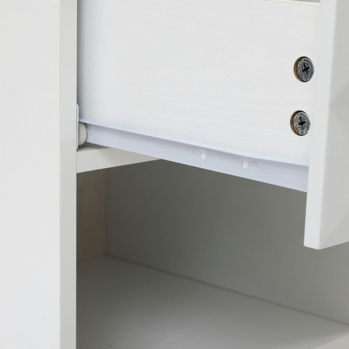 NACHTTISCH Weiß mit 1 Schublade und Ablagefach | B40 x T39 x H50 cm - Weiß, Holzwerkstoff (40/50/38.5cm) - Hometopia