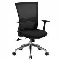 BÜROSTUHL Schwarz Netz drehbar mit verstellbarer Rückenlehne und Aluminiumfußkreuz bis 120 kg - Silberfarben/Schwarz, Textil (70/107/63cm) - KADIMA DESIGN