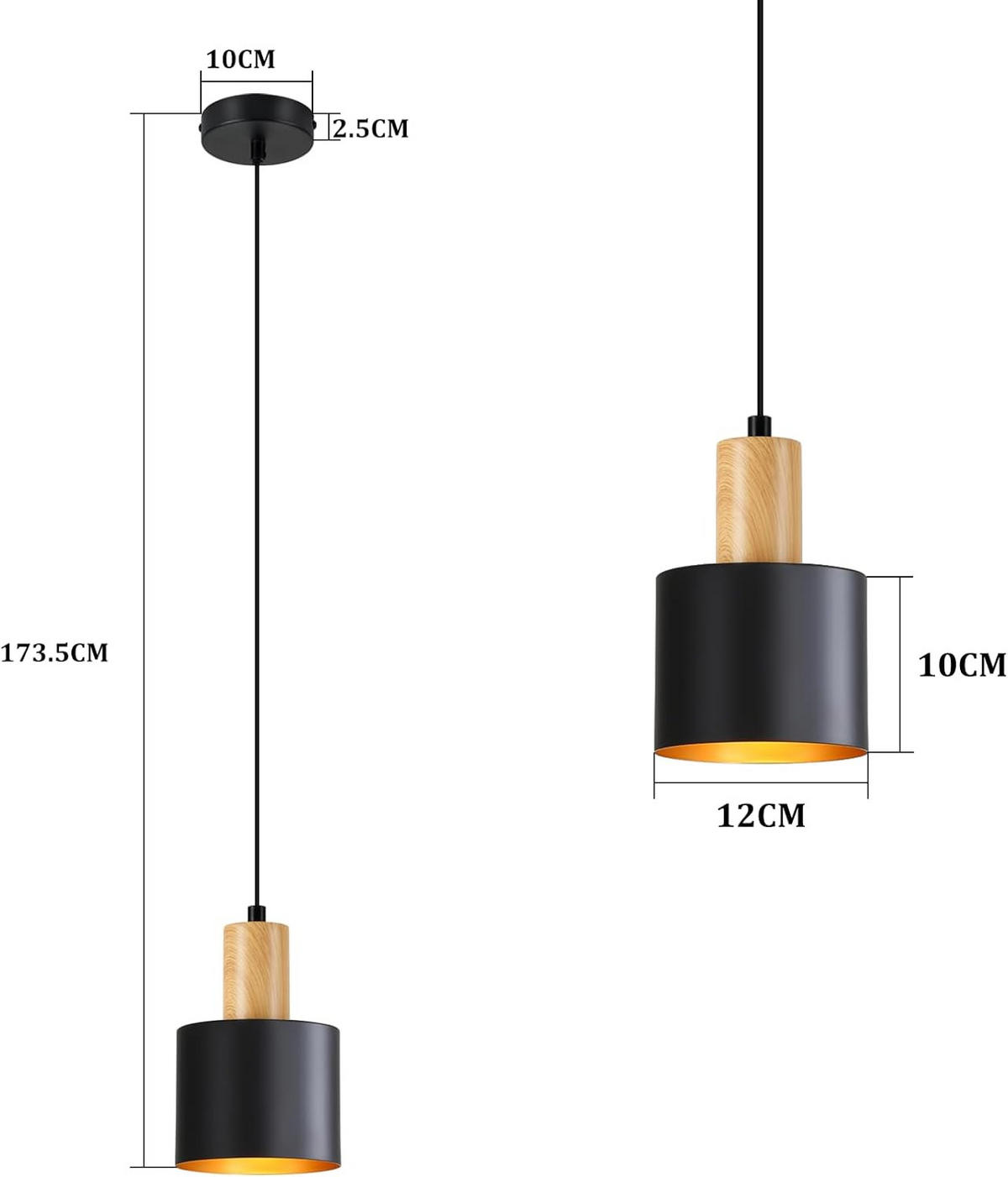 LED PENDELLEUCHTE COHEN Ⅲ 12/12/174 cm - Schwarz, Metall (12/12/174cm) - Nettlife