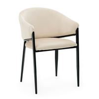 STUHL BUENO gespolsterter - beige - Glamour Velour Samt - Ecru/Schwarz, Textil/Metall (57/81/59cm) - NEW HOME