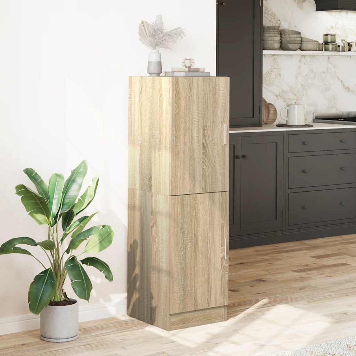 KÜCHENSCHRANK Sonoma-Eiche 38/41,5/131,5 Cm Holzwerkstoff - Braun, Holzwerkstoff (41.5/131.5/38cm) - vidaXL