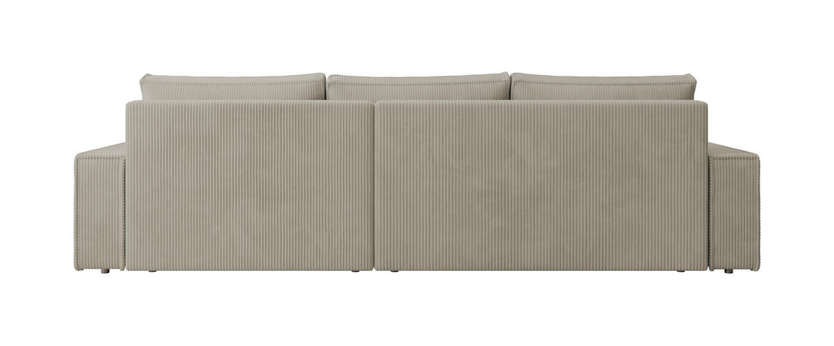 ECKSOFA Alice mit Bettkasten und Schlaffunktion, Cordstoff in L-Form - Beige, Textil (289/184cm)