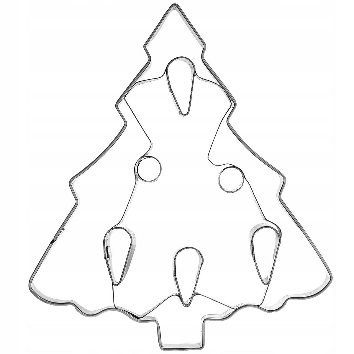 KUCHENAUSSTECHER, 10 x 11 cm, Weihnachtsbaum - Silberfarben, Metall (10/1.7/12cm) - KADAX