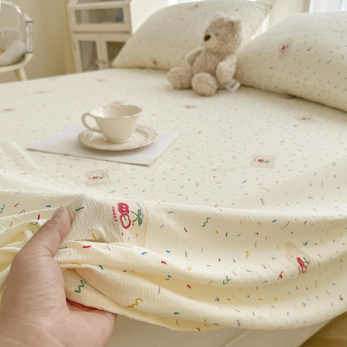KINDERBETTLAKEN – 120 x 230 cm – Gelb - Gelb, Textil (120/230cm)