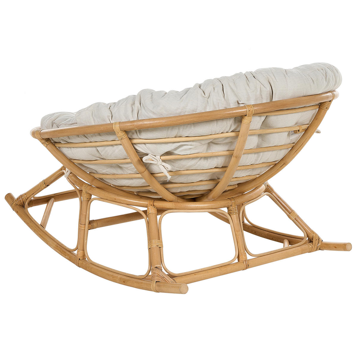 SCHAUKELSTUHL 2er-SET Rattan naturfarben/hellbeige Orvieto - Beige/Naturfarben, Naturmaterialien (110/72/108cm) - Beliani