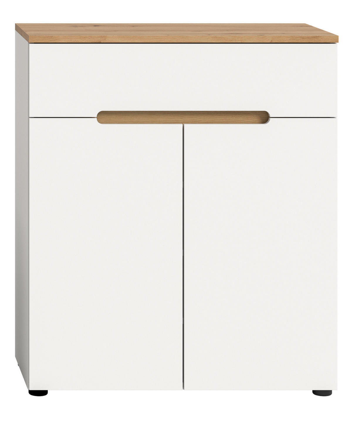 FLURKOMMODE weiß, Eiche Artisan 80 x 94 cm, Schuhschrank mit Soft-Close - Weiß, Holzwerkstoff (80/94/37cm) - Inn.Furn
