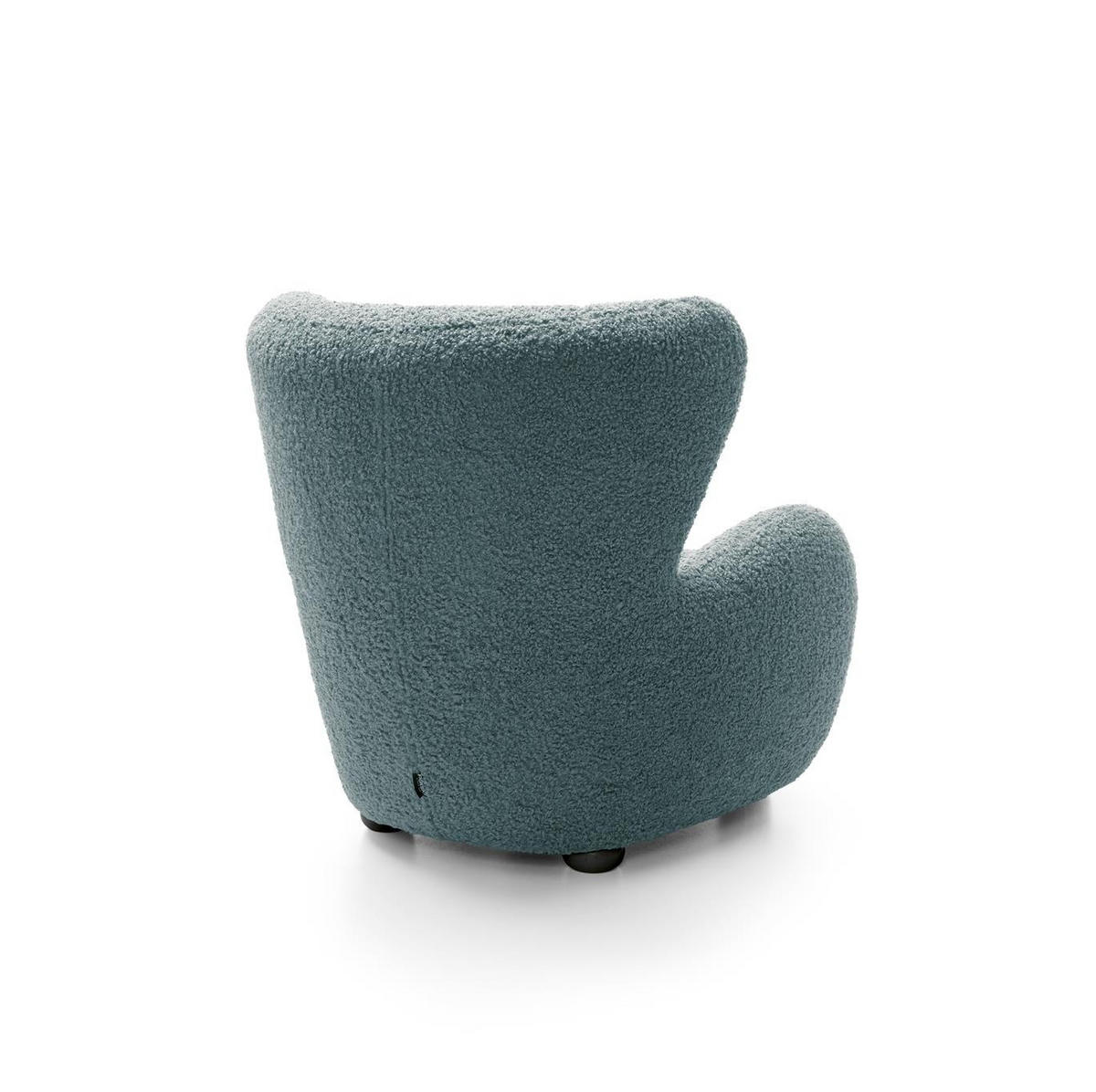 OHRENSESSEL Teddy Türkis, Buchenholz Bein, Sessel aus Boucle-Stoff - Türkis/Buchefarben, Holzwerkstoff/Textil (88/91/100cm) - Bettso