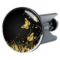 WASCHBECKENSTÖPSEL Silhouette - Schwarz, Kunststoff/Metall (4/7/7cm) - Sanilo