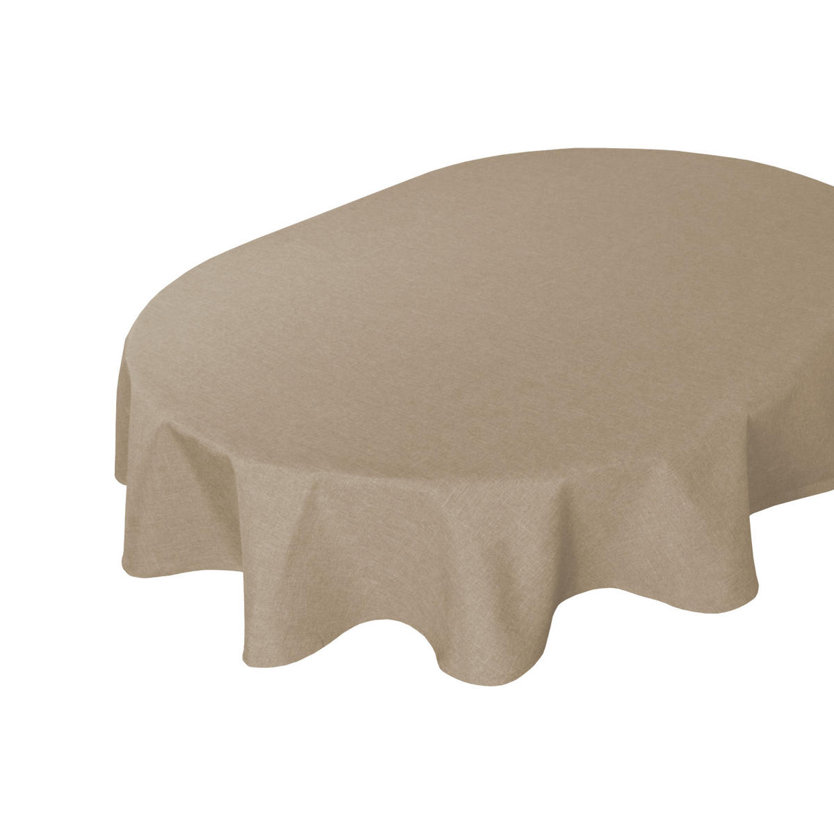 TISCHDECKE Leinenoptik 160/220 cm oval Beige Natur - Beige, Textil (160/220cm) - TiborTex