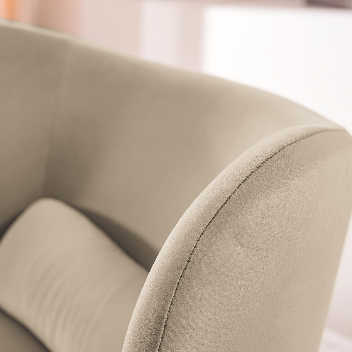 LOUNGESESSEL - Taupe/Schwarz, Textil/Metall (61/79/71cm) - home24