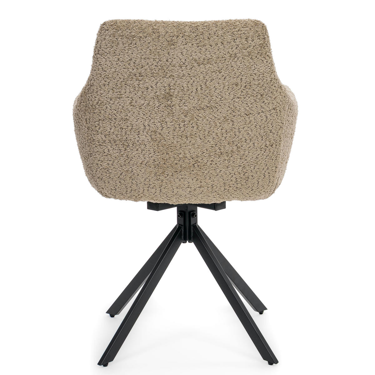 STUHL FANO X drehbar gepolsterter mit Steppung - beige - Boucle - Sandfarben/Beige, Textil/Metall (58/83/59cm) - NEW HOME