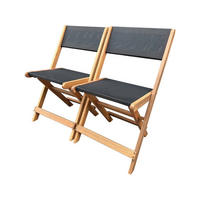 GARTENSTUHL Seoul klappbar 2er-Set Schwarz - Schwarz, Holz/Textil (49/79/44cm) - Habitat Garten