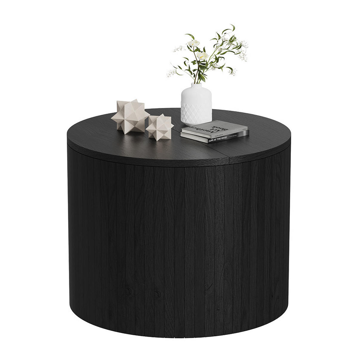 COUCHTISCH Tavilo Eiche/Schwarz 48 x 48 cm - Eichefarben/Schwarz, Holzwerkstoff (48/48/38cm) - Vicco