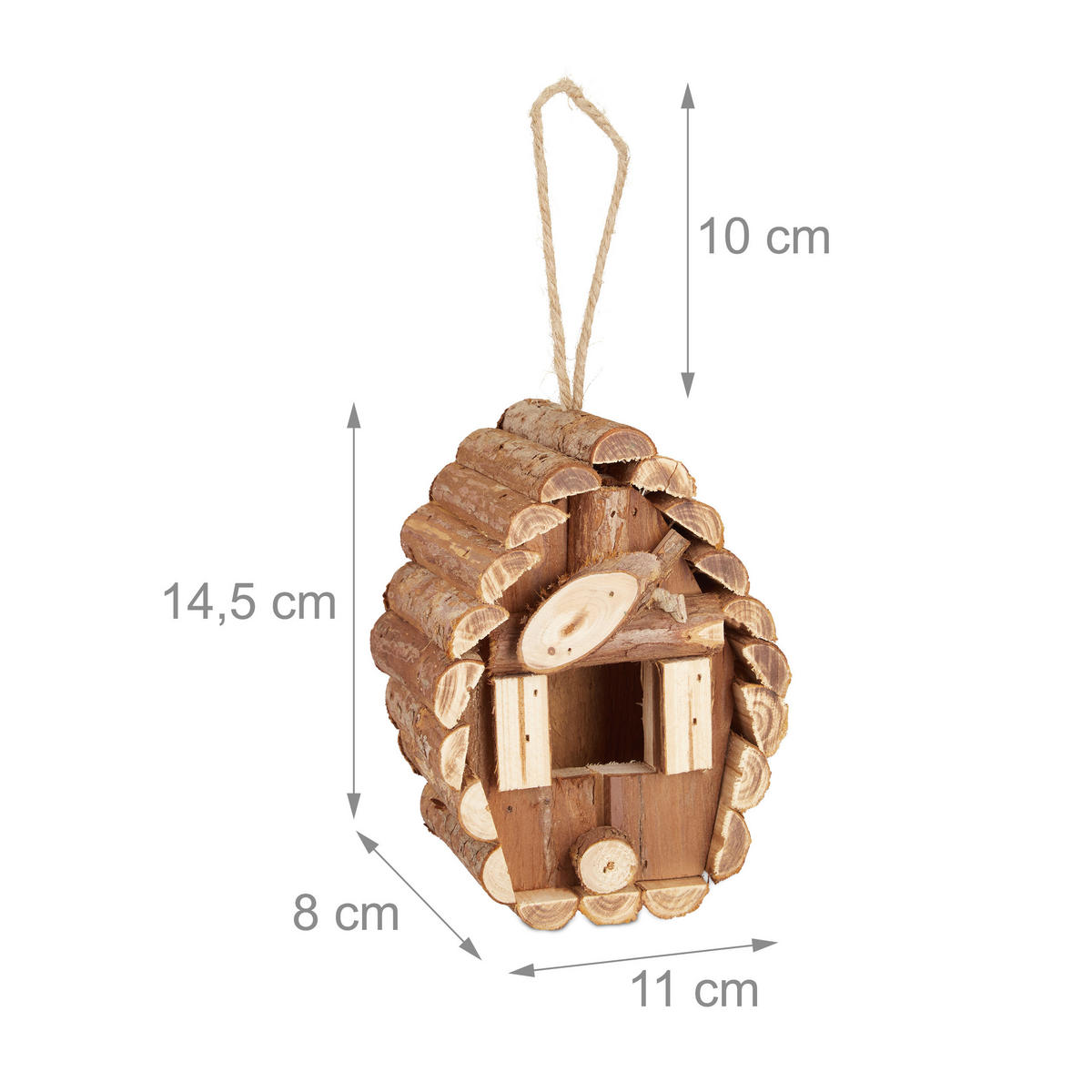 VOGELHAUS - Braun, Holz (11/24.5/8cm) - Relaxdays