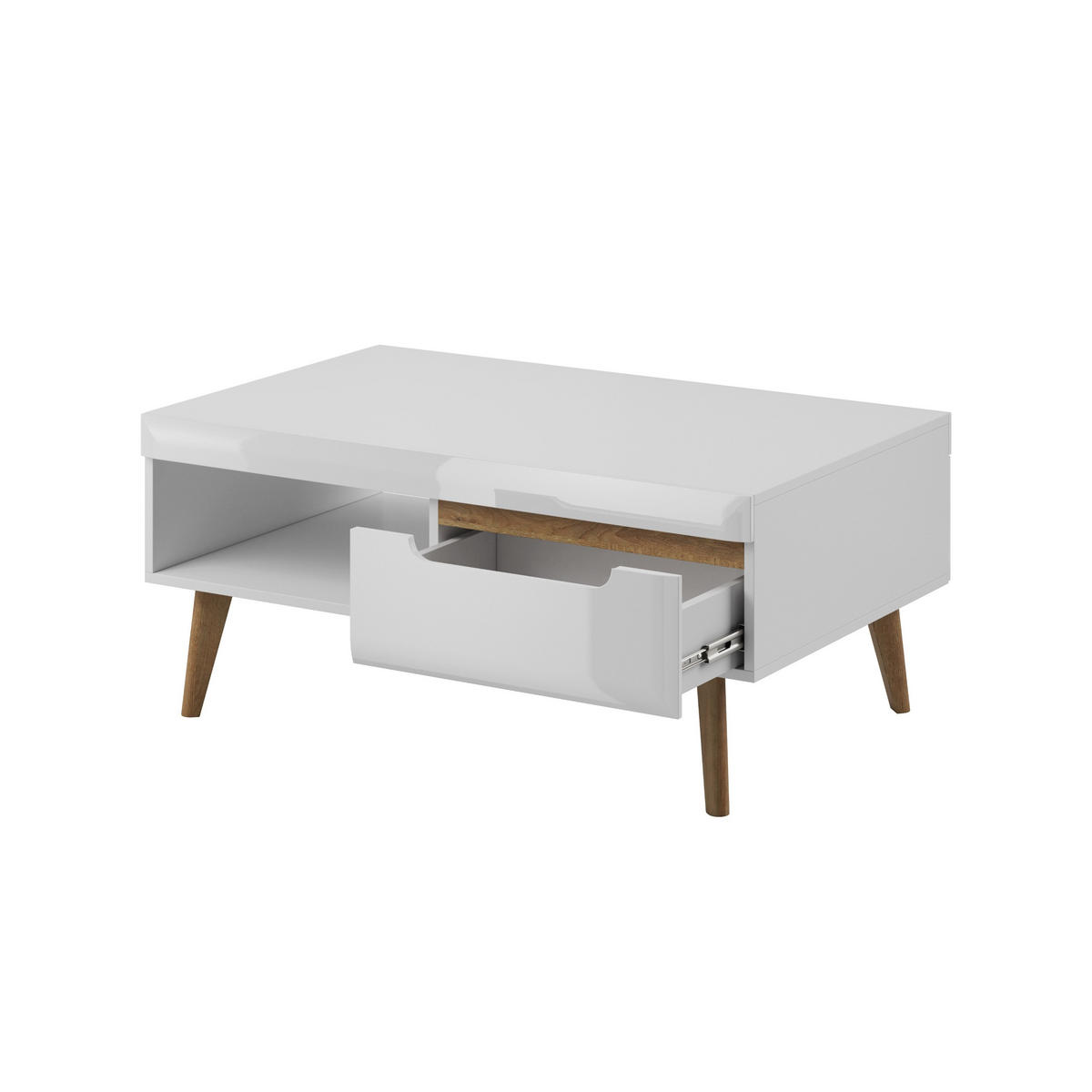 COUCHTISCH NORDICO 107/46/67 cm Weiß - Weiß, Holzwerkstoff (67/107/46cm) - MASSENO