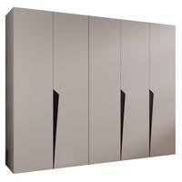 DREHTÜRENSCHRANK 202/250/52 5-türig - Beige/Schwarz, Holz/Metall (250/202/52cm) - Abiks Möbel