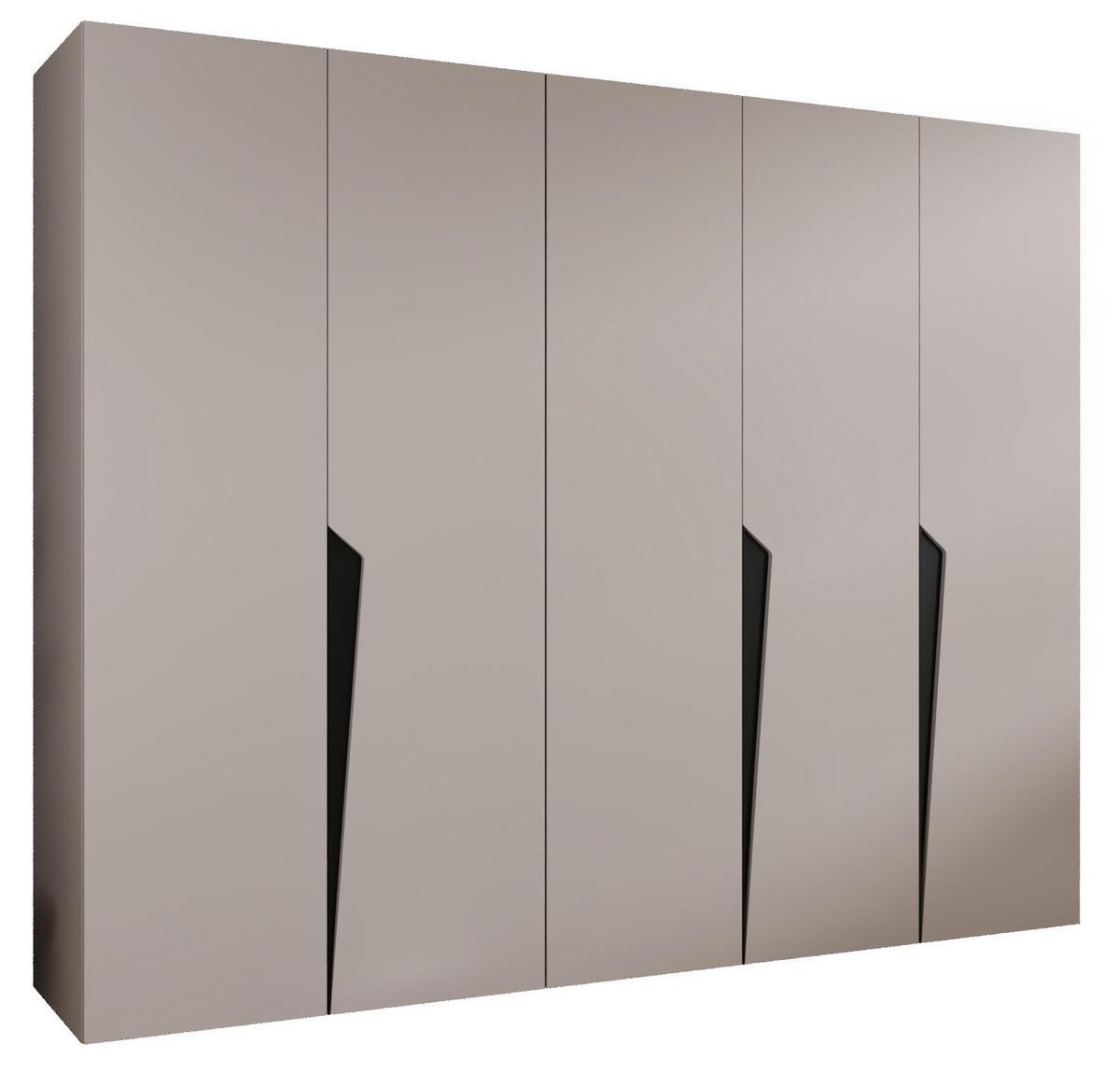 DREHTÜRENSCHRANK 202/250/52 5-türig - Beige/Schwarz, Holz/Metall (250/202/52cm) - Abiks Möbel