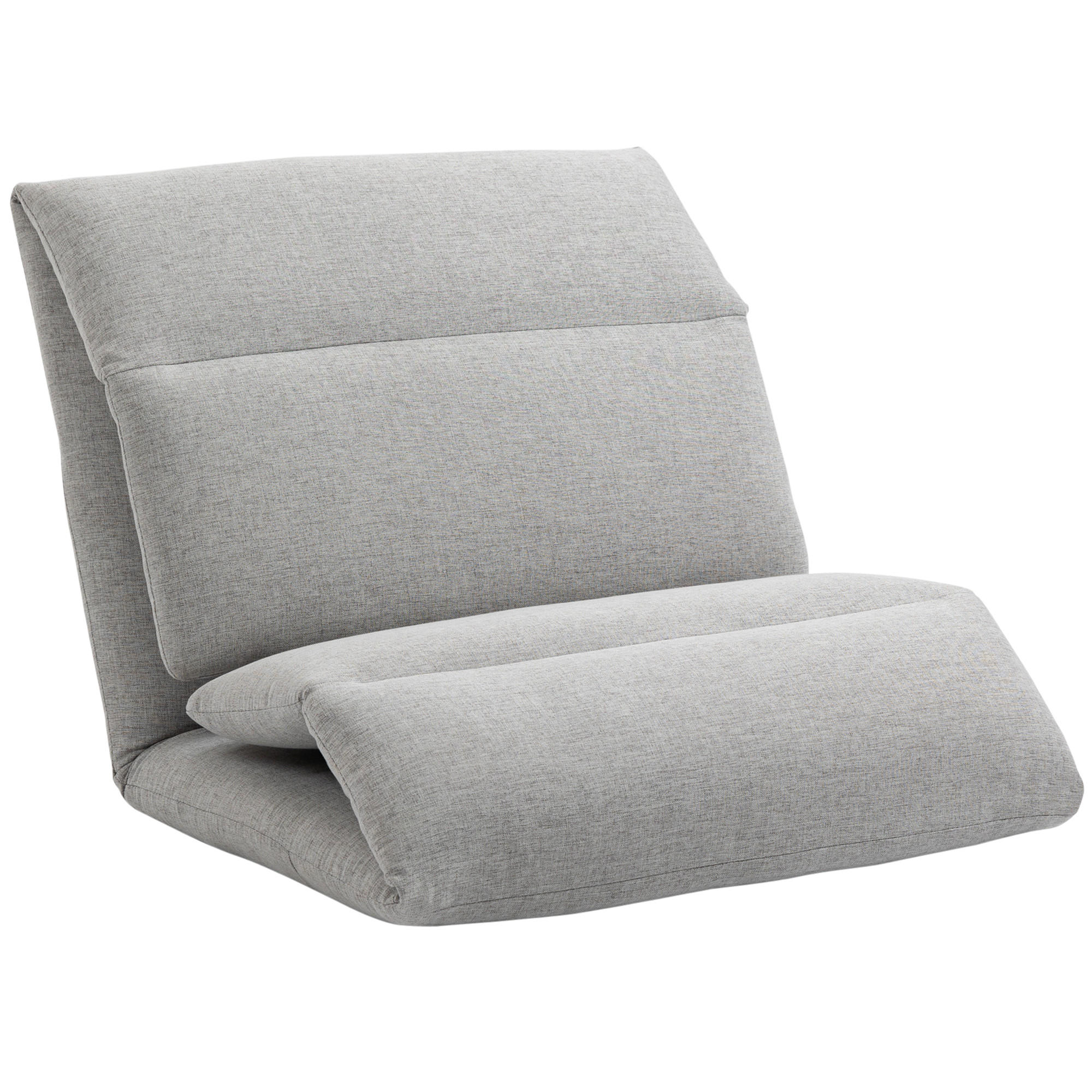 BODENSTUHL Bodensessel mit verstellbarer Rückenlehne Bodensofa Hellgrau - Grau, Metall (71/60/72cm) - HOMCOM
