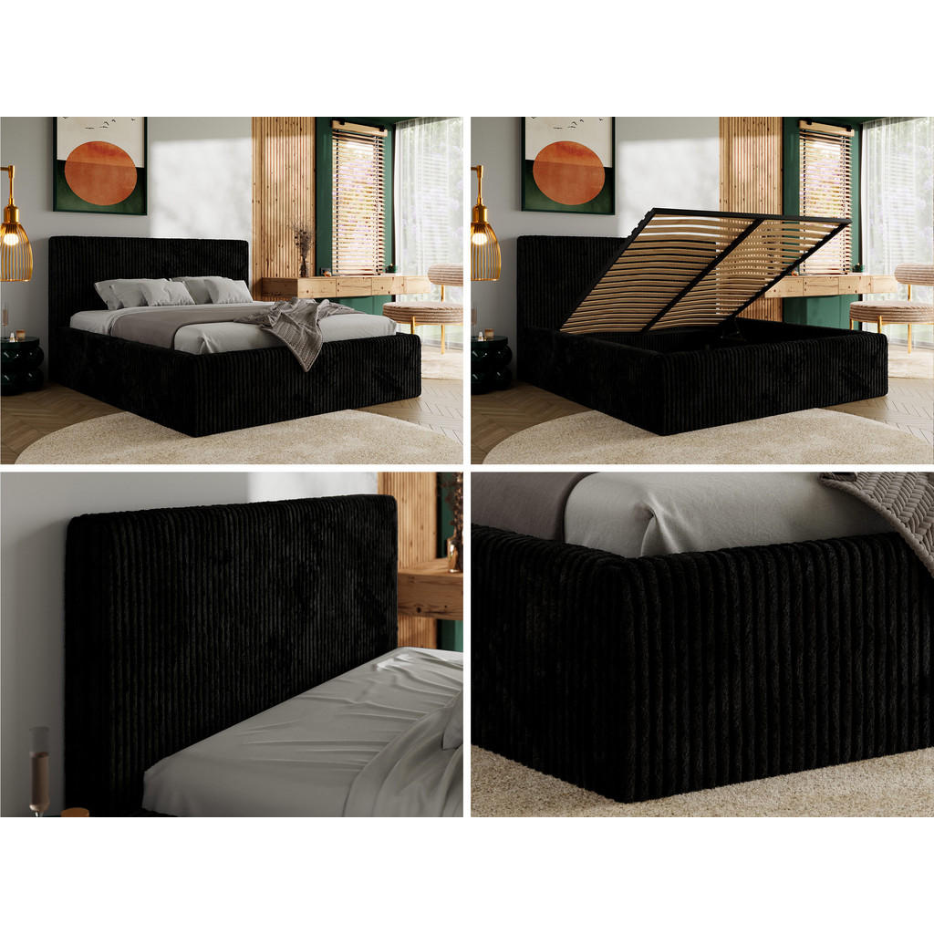Thumbnail - MKS Polsterbett, Schwarz, Textil, 2-Sitzer, H2, 7-Zonen, Rechteckig, 200x200 cm, Oeko-Tex®, Schlafzimmer, Betten, Polste...