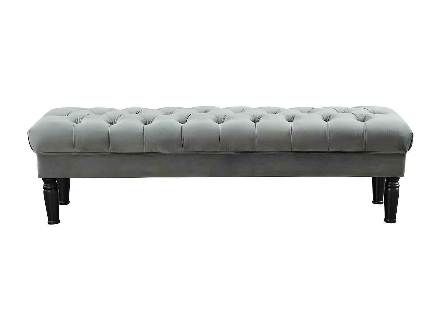SITZBANK - 1 Person - Samt, Stoff - Grau - RINALDO - Grau, Textil (160/46/50cm) - Vente-Unique