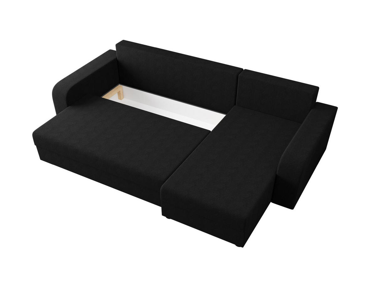 ECKSOFA HEWLET L BIS Cosmic 100 Rechts mit Schlaffunktion - Schwarz, Textil (240/140cm) - Bedante