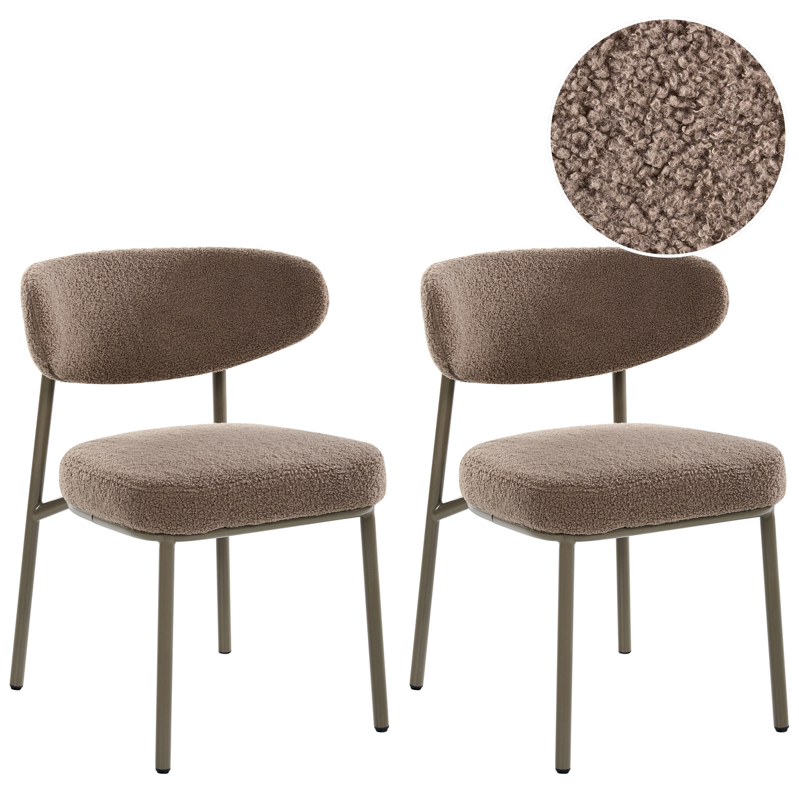 SCAUN DE BUCĂTĂRIE set de 2 bouclé taupe Unity