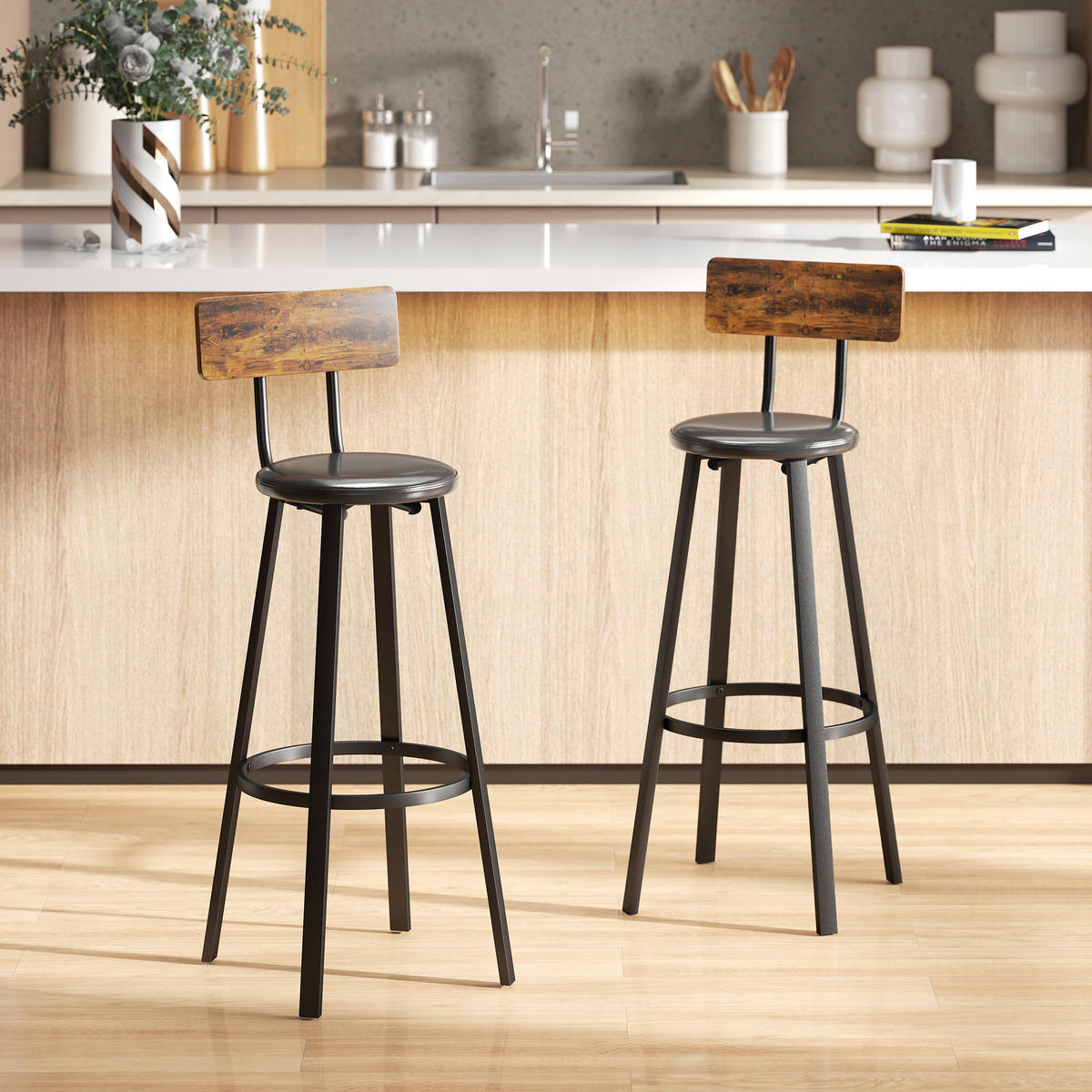 BARHOCKER 2er-Set Rostfarben 41.6/36.5/99.5 cm - Rostfarben, Holzwerkstoff (36.5/99.5/41.6cm)